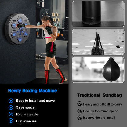 Revolutionize Your Workout with the Smart Music Boxing Machine – Wall-Mounted Punching Pad with Bluetooth Connectivity and Boxing Gloves!