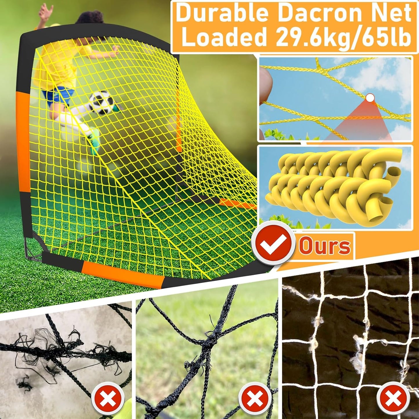 Soccer Net Kids Portable Soccer Goal for Backyard Training